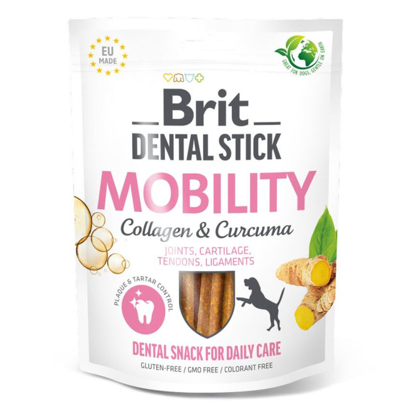 Дентални пръчици Brit Dental Stick Mobility with Curcuma & Collagen за здрави стави с Куркума и колаген- 7бр.