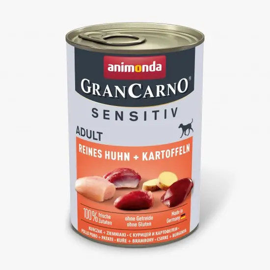 GranCarno® Sensetive пиле + картофи, 53% пиле, 10% картофи, 400 гр