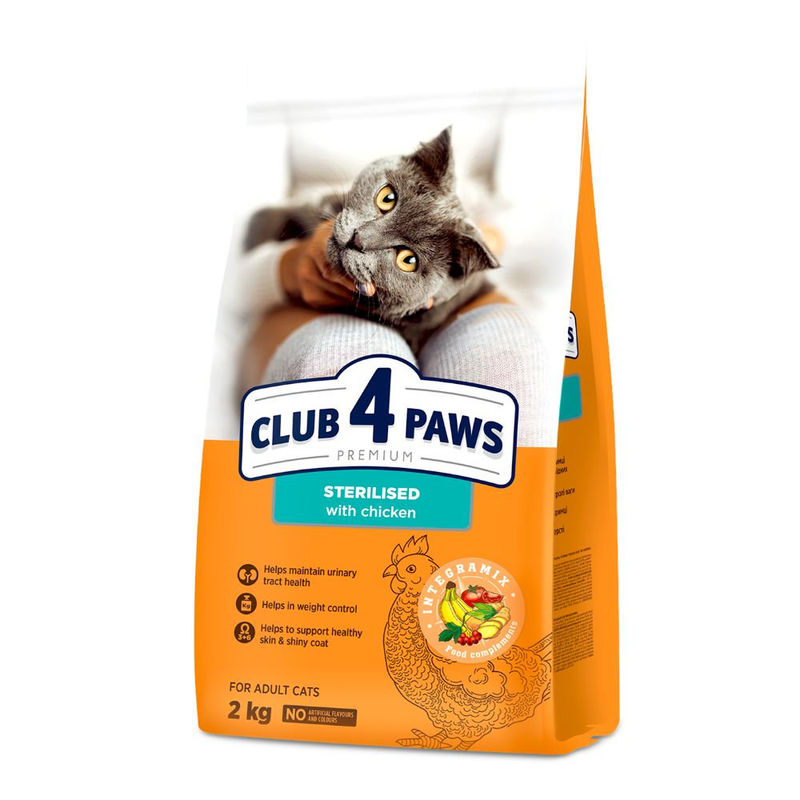 CLUB 4 PAWS CAT ADULT STERILIZED Пълноценна, премиум храна за котки 12
