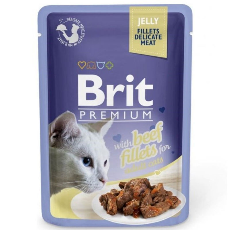 Пауч за котки Brit Premium Delicate – Телешки филенца в желе 85 гр.