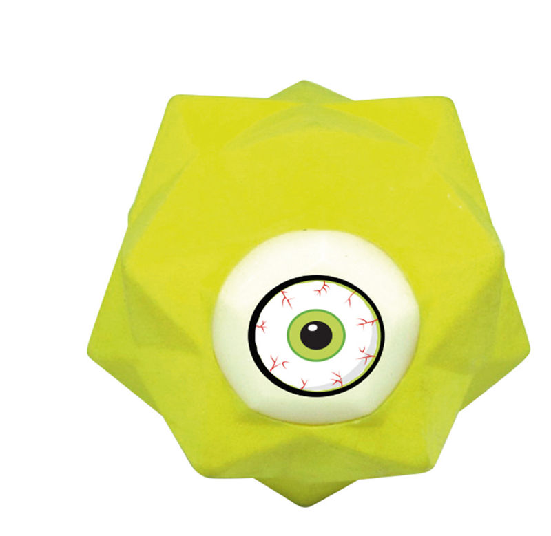 Супер Издръжлива Играчка за Кучета  MONSTER Record 6.3 см  – с отвор за лакомства, лесно отскачаща, без звук  Зелен 2