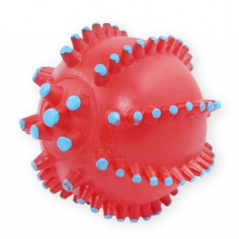 Дентална играчка за кучета PET NOVA – топка с бодлички и звук, 10,5 см 10 см.