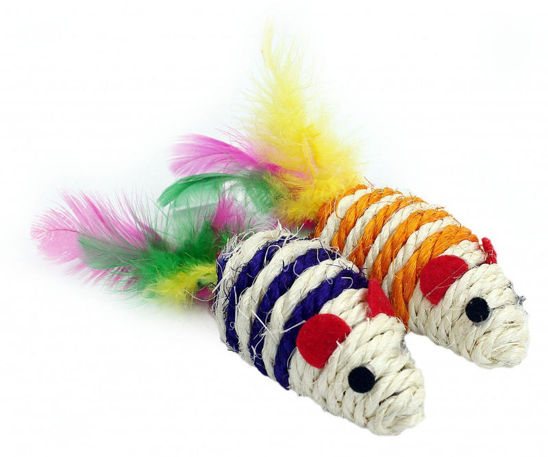 Kомплект от 2 сезалови мишки PET NOVA 7×3 см. микс 3