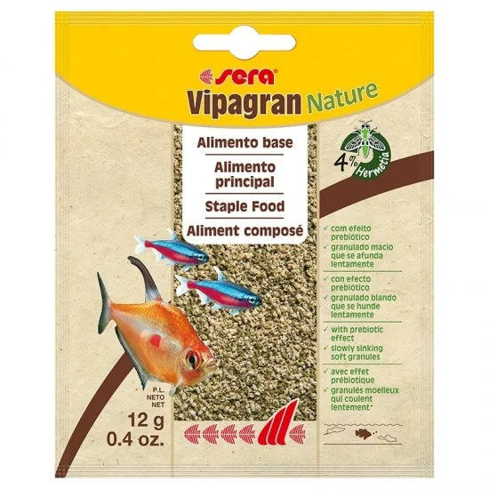 sera Vipagran Nature 12 г - основна храна за рибки от средния слой