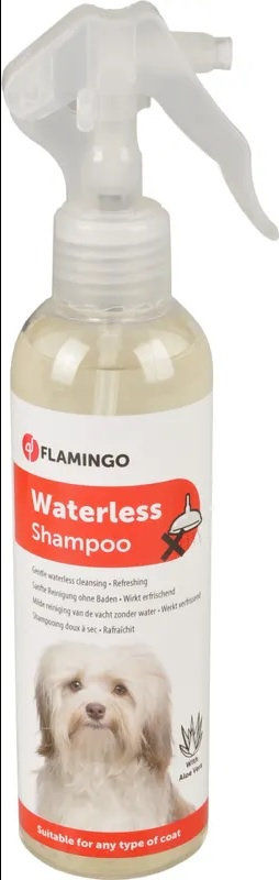 Сух шампоан за кучета  Flamingo DRY SHAMPOO DOG 200 мл- с бергамонт, почиства и освежава козината 200мл.