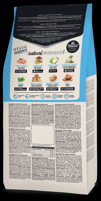 Натурала суха храна Ownat Classic Kitten с прясно пилешко месо, за подрастващи котенца 4 кг.