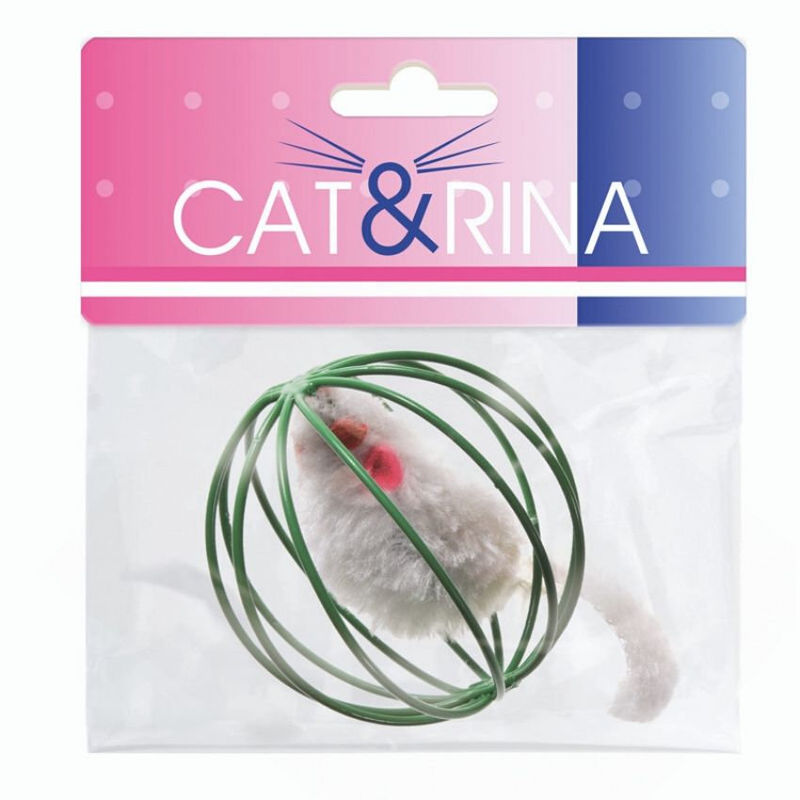 Играчка за котка Cat&Rina мишле в сфера 6 см микс 2