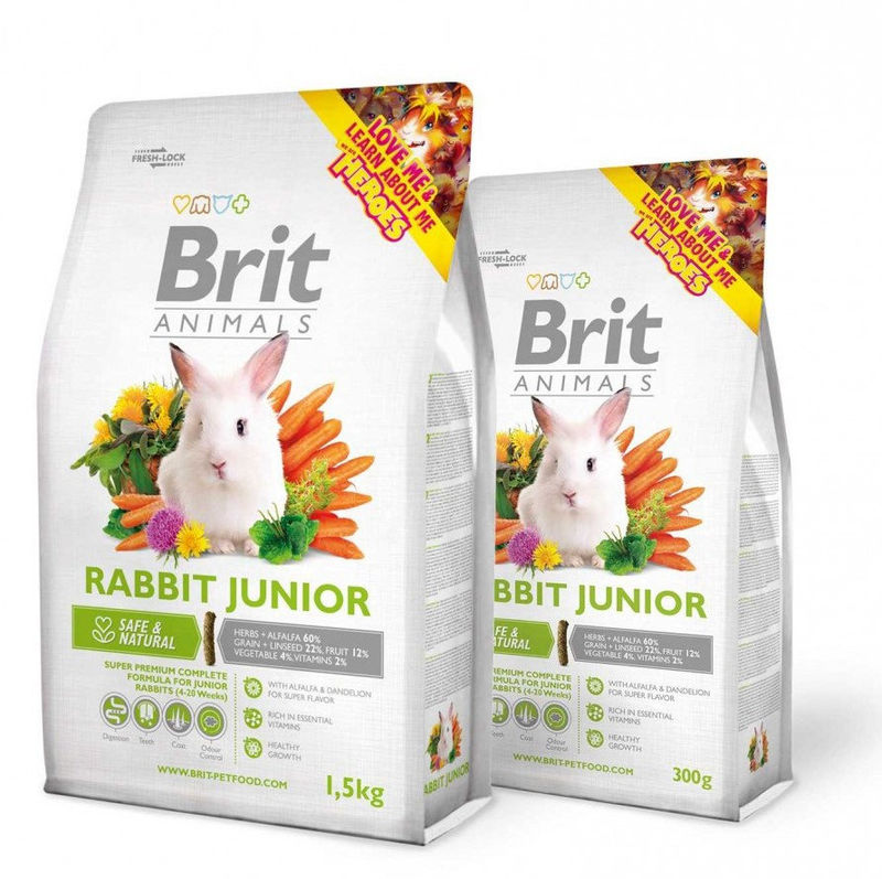 Brit Animals RABBIT JUNIOR Complete – Супер премиум пълноценна храна за малки зайчета 1.5 кг.