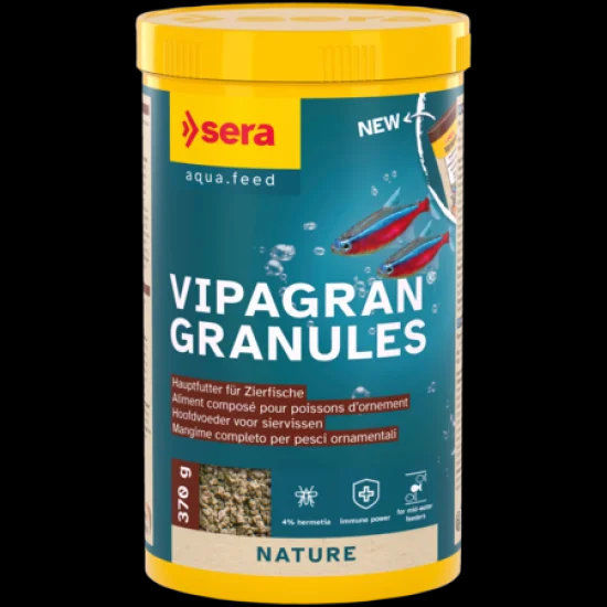 sera Vipagran Granules 1000 мл / 370 г - основна храна за рибки от средния слой