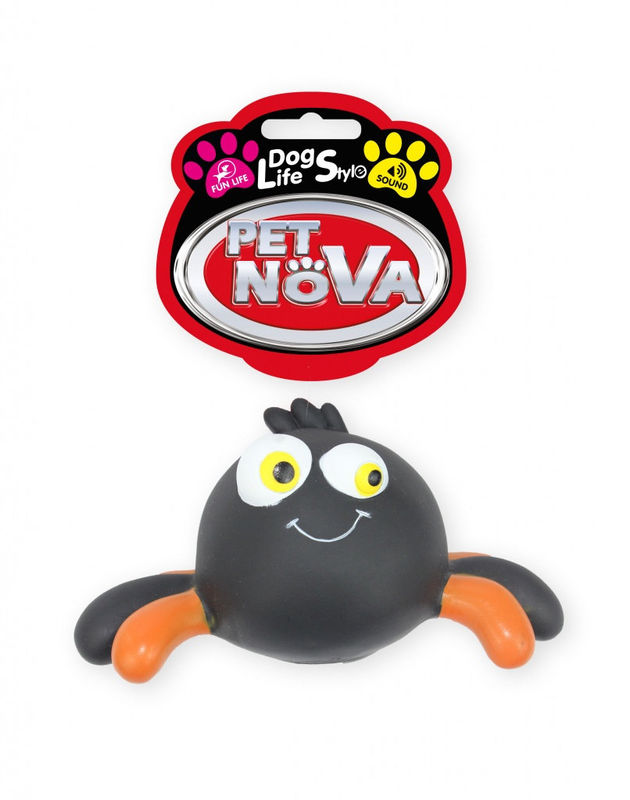 Гумена кучешка играчка PET NOVA паяче със звук 15 см. 15 см.