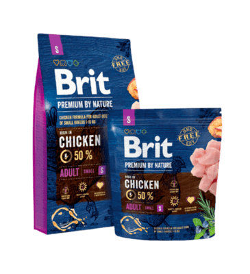 Суха храна за кучета BRIT PREMIUM ADULT S BY NATURE [ НОВА, ПОДОБРЕНА ФОРМУЛА ] с 50% прясно пилешко месо 1 кг. 2