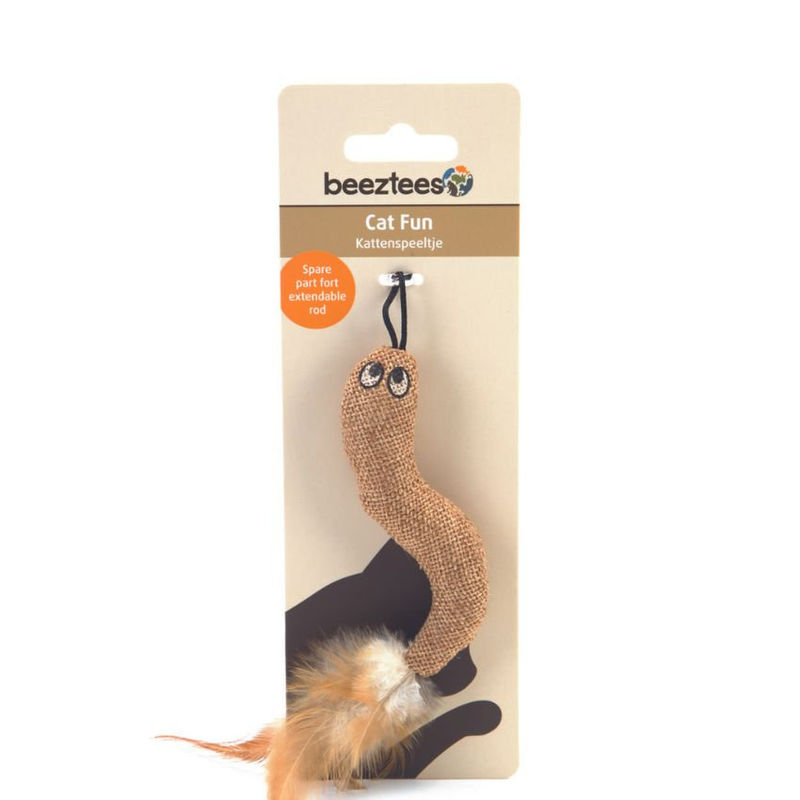 Плюшена котешка играчка Beeztees Plush snake за прикачване на въдица- змия микс 2