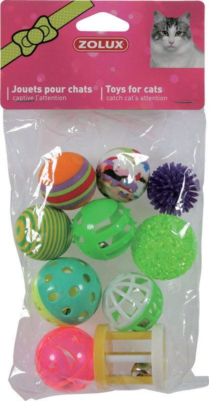 Играчка за котки Zolux 10 MULTI-SHAPED – Комплект от 10 различни топки за котки 4 см 1 бр. 2