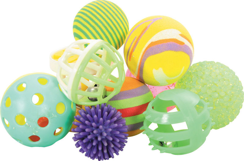 Играчка за котки Zolux 10 MULTI-SHAPED – Комплект от 10 различни топки за котки 4 см 1 бр.