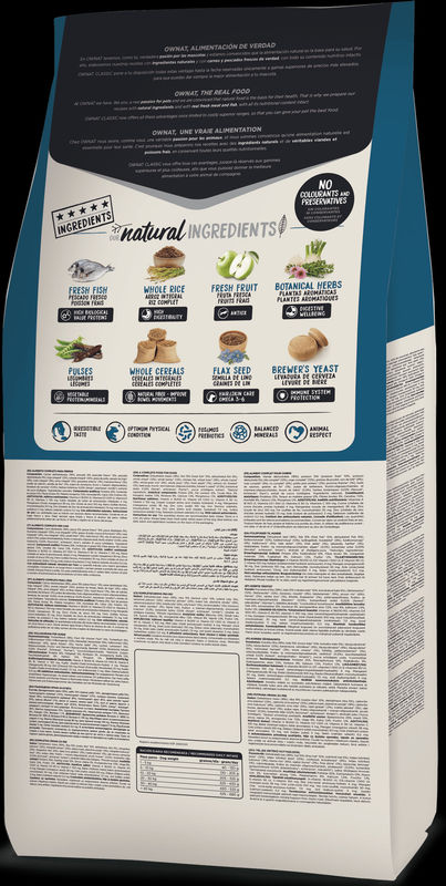 Натурална суха храна Ownat Classic Fish с прясна риба за пораснали кучета от всички породи 4 кг.