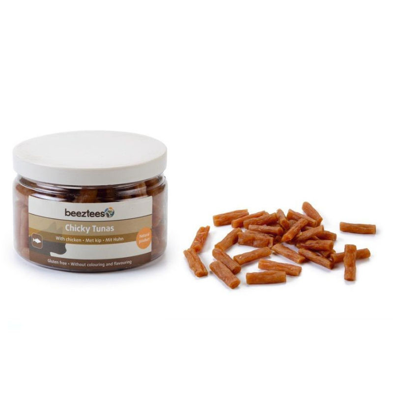 Лакомство за котки Beeztees  Cat snack Chicky Tunas парченца пилешко с риба тон 0.090 кг.