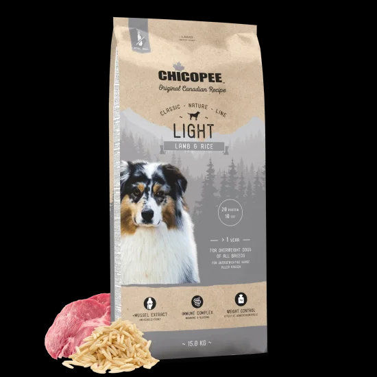Chicopee Classic Nature Light суха храна за кучета при наднормено тегло или за кастрирани, с агнешко и ориз, 15 кг 5
