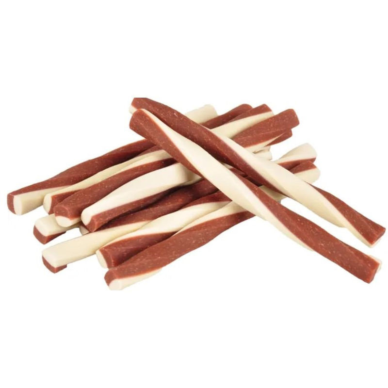 Лакомство за куче  Flamingo TWIST STICKS CHICKEN & CHEESE – засукани пръчици с пиле и сирене 85 гр. 2