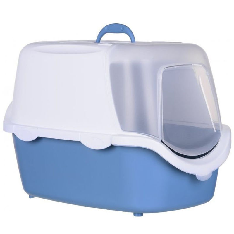 Закрита котешка тоалетна  ZOLUX Cat litter „Cathy easy clean“ с голям отвор за лесно почистване син