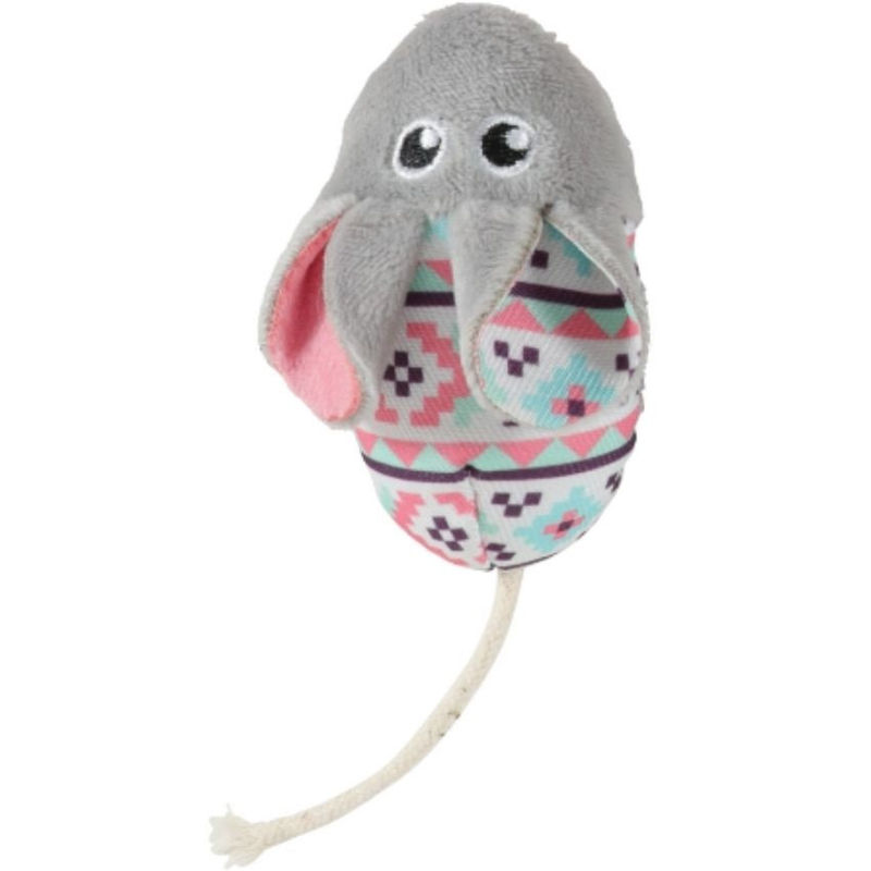 Играчка за котка Zolux KALI, плюшено, цветно мишле Зелен