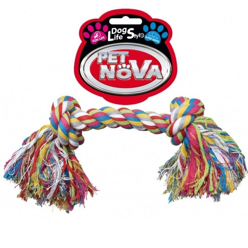 Памучно въже за кучета Pet Nova – с два възела, 30 см 30 см.