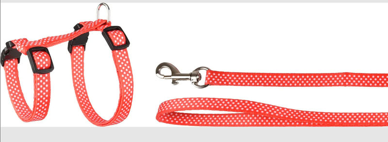 Комплект нагръдник + повод за котки Flamingo KITTEN HARNESS + LEASH AIWA 15-25CM 10MM ASSORTMENT микс