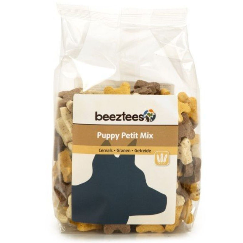 Лакомство за кученца Beeztees Puppy Petit Mix- бисквитки във формата на кокалчета 0.400 кг.