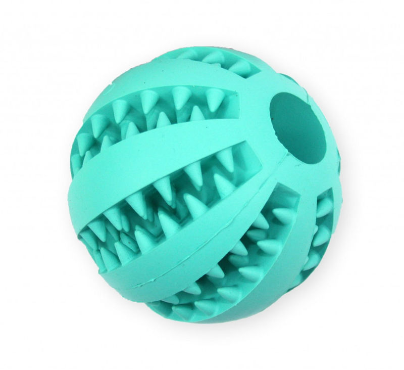 Играчка за кучета PET NOVA – Дентална топка 7см, с цвят и аромат на мента, с място за поставяне на лакомства 7.5 см. 2