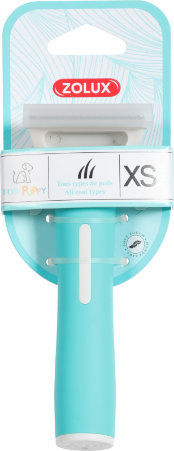 Zolux – четка за кученца за отстраняване на подкосъм (бяло и синьо) 1 бр. 2