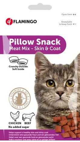 Лакомство за котки Flamingo възглавнички с телешко и пиле, за красива козина и здрава кожа 50 гр. 2