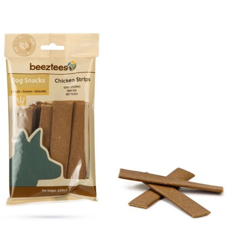 Лакомство за куче лентички с вкус на пиле – Beeztees chiken strips  0.150 кг.