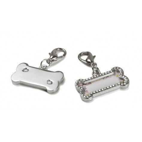 Record медальон под формата на кокал с място за надписване, с камъчета 1 бр.