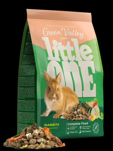 Пълноценна храна за зайци Little One „Green valley“. Fibrefood for rabbits  БЕЗ ЗЪРНО богата на фибри 750 гр. 0.75 кг.