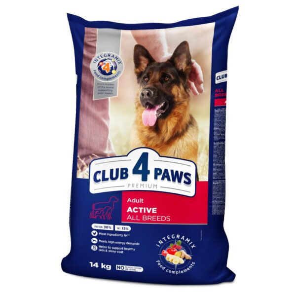 CLUB 4 PAWS DOG ALL BREED ADULT ACTIVE Пълноценна, премиум храна за възрастни, активни кучета от всички породи 3