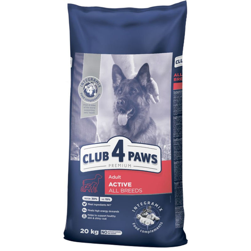 CLUB 4 PAWS DOG ALL BREED ADULT ACTIVE Пълноценна, премиум храна за възрастни, активни кучета от всички породи 2