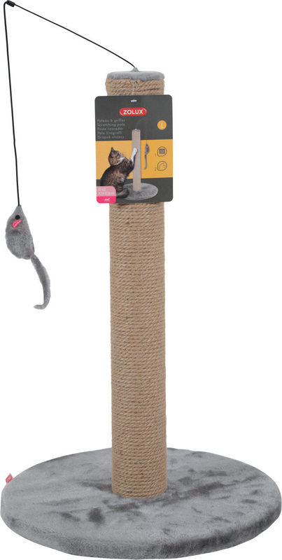 Драсалка Zolux SCRATCHING POLE – с пилон и мишка,  40см х 40см х 63см Бежов 3