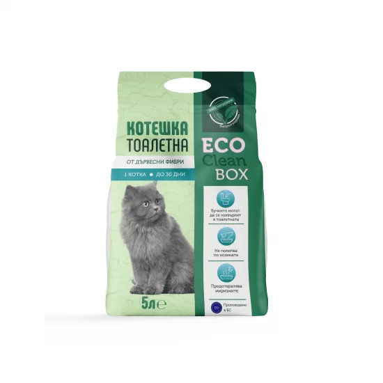 Eco Clean Box 5L - котешка постелка от дървесни фибри /на пелети/ 3