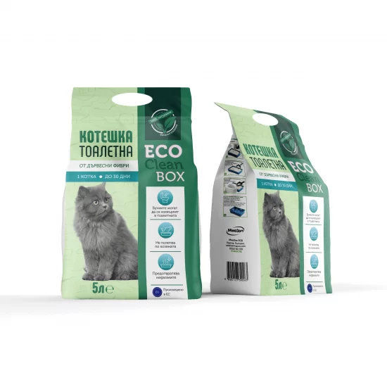 Eco Clean Box 5L - котешка постелка от дървесни фибри /на пелети/ 5