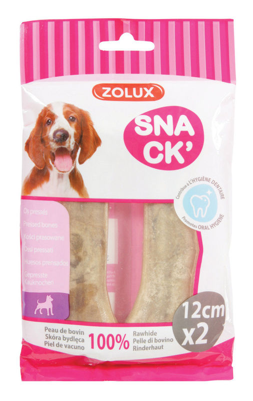 Пресован кокал Zolux от 100% хрупкава, свинска кожа, 12 см х 2бр  12.5 см