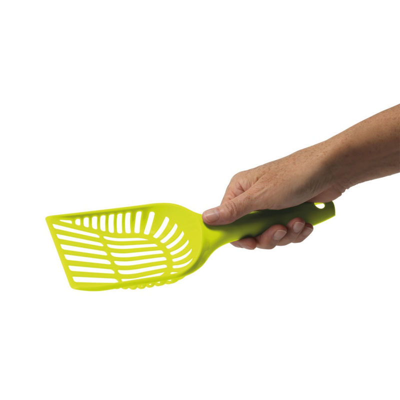 Дълбока лопатка за почистване на котешка тоалетна PET NOVA, L, жълт жълт