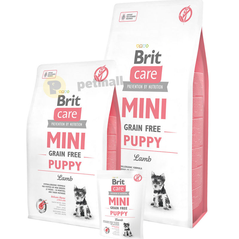 Пълноценна суха храна Brit Care Mini Grain Free Puppy – за малки кученца от дребните породи 7 кг.