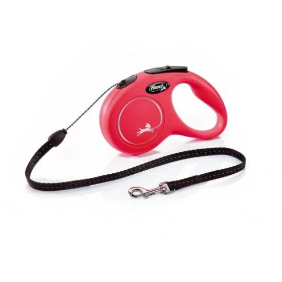 flexi New Classic Small - 5м въже, до 12кг - цвят червен