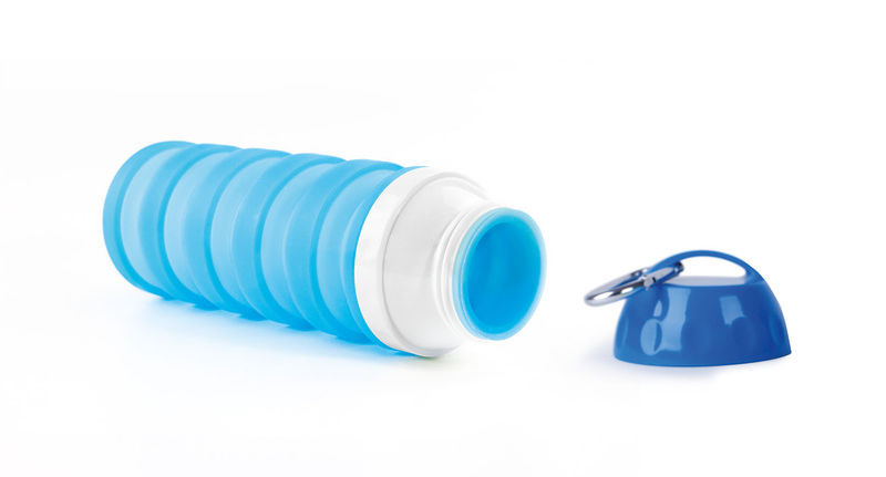 Иновативна 2в1 сгъваема бутилка + купичка 600 мл. Record Розов 2