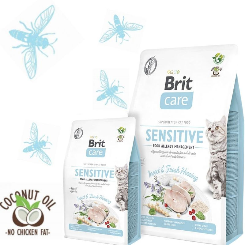 Хипоалергенна суха храна Brit Care Cat Grain-Free Insect с протеин от насекоми и прясна херинга, за котки с различни кожни и храносмилателни проблеми 2 кг. 2