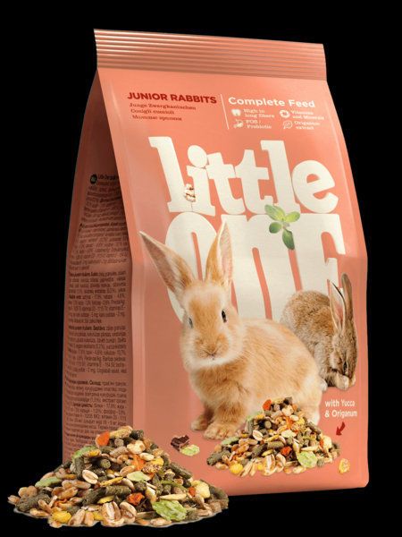 Здравословна храна за малки зайчета до 6 месеца Little One Feed for junior rabbits с пелети от пресовано ливадно сено и моркови 0.400 кг.
