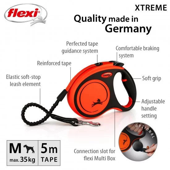 flexi Xtreme М - 5м лента, до 35кг - цвят оранж 3