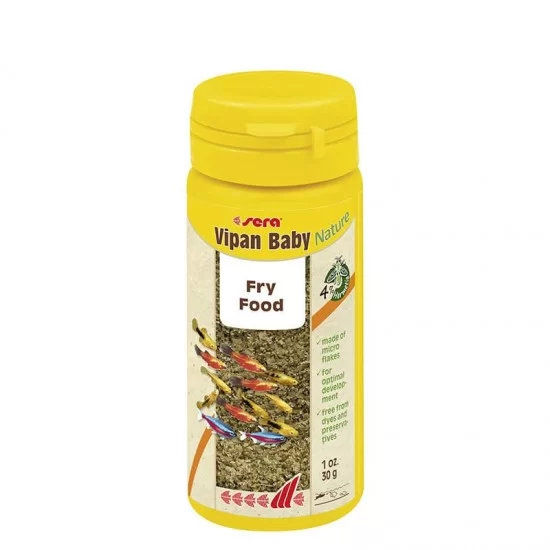 sera Vipan Baby Flakes 30 г / 50 мл - натурална храна за млади рибки