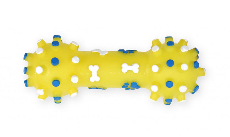 Дентална играчка PET NOVA гумен кокал със звук 12 см. жълт 2