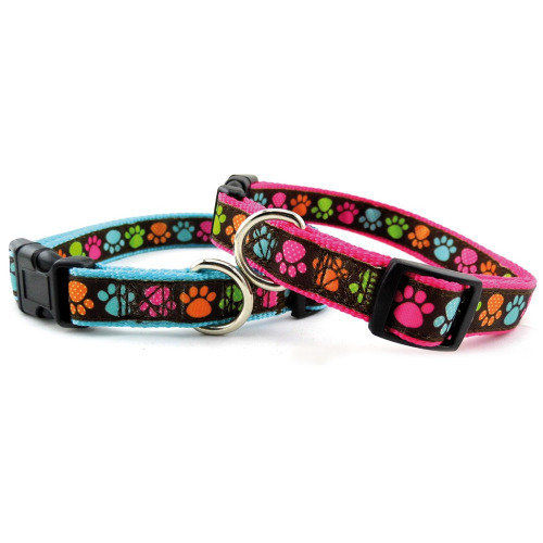 Цветен нашийник за кучета с лапички Record Zampine, син M