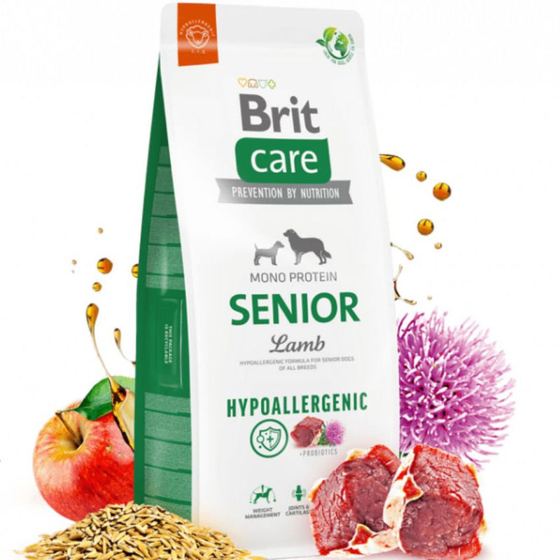 Супер премиум, хипоалергенна храна за кучета Brit Care Dog Hypoallergenic Mono Protein Senior Lamb All Breed 12kg